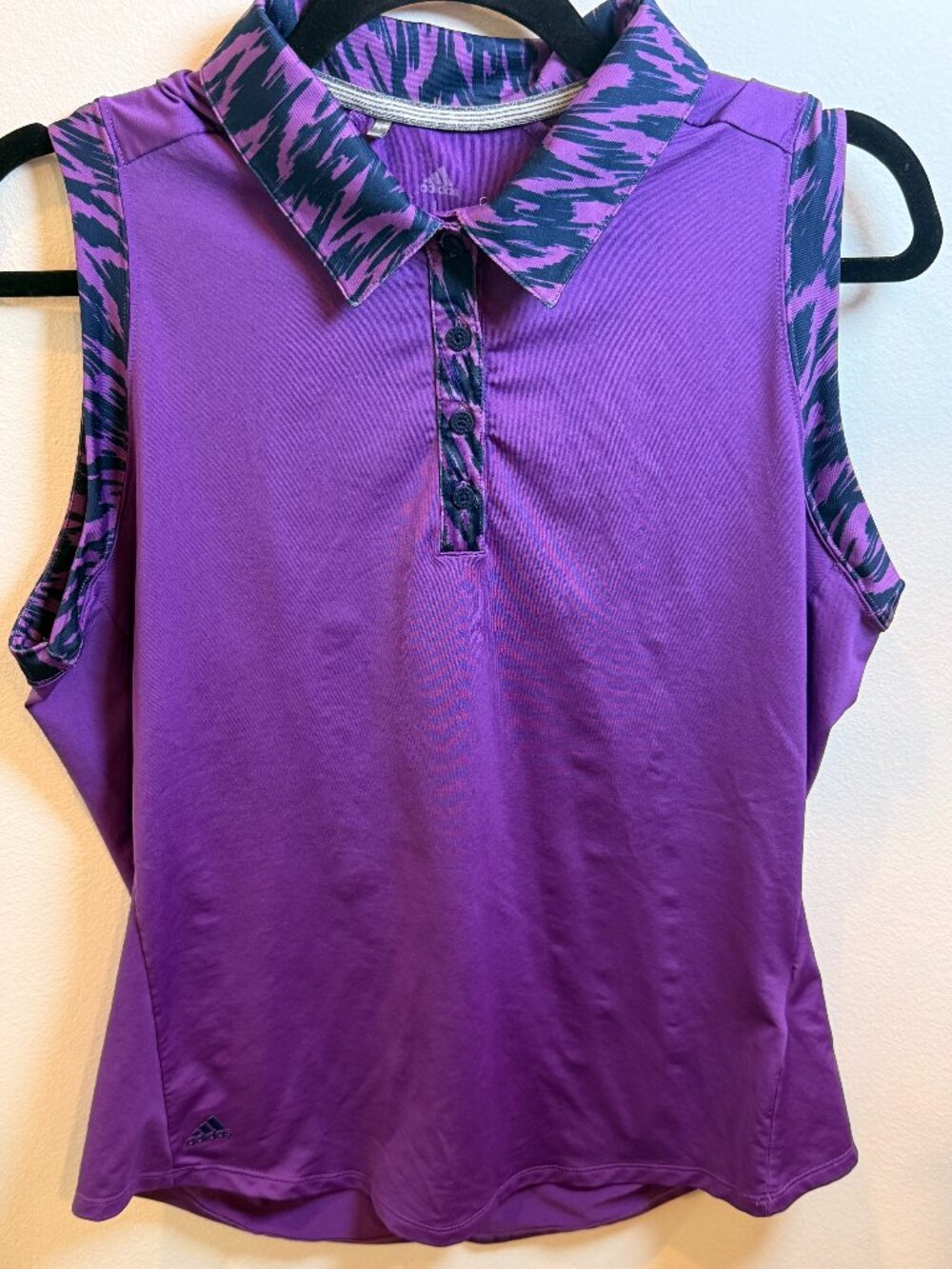 Adidas Purple Sleeveless Golf Polo Top Size L